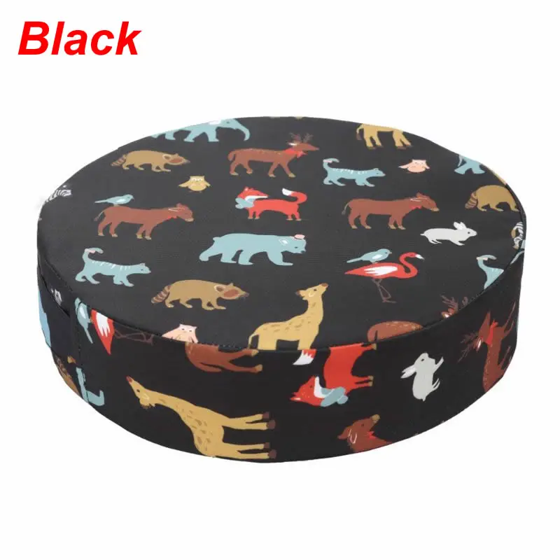 Chrildren увеличивающий коврик для сиденья Детская подушка на табурет стул съемный круглый коврик для ребенка мягкая подушка для стула - Цвет: Black