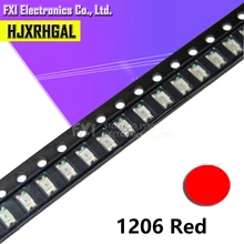 100 шт красный 1206 SMD светодиодный диоды для подавления переходных скачков напряжения светильник горячая распродажа