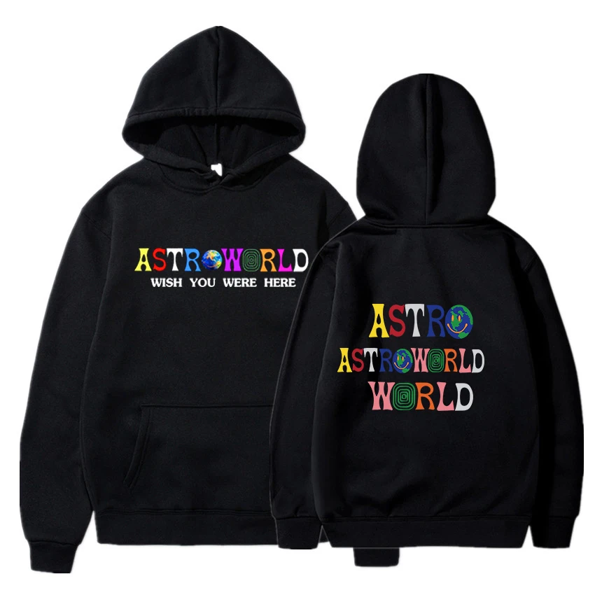 Толстовка Harajuku в стиле хип-хоп свитшот с надписью ASTRO WORLD WISH YOU are HERE Повседневная