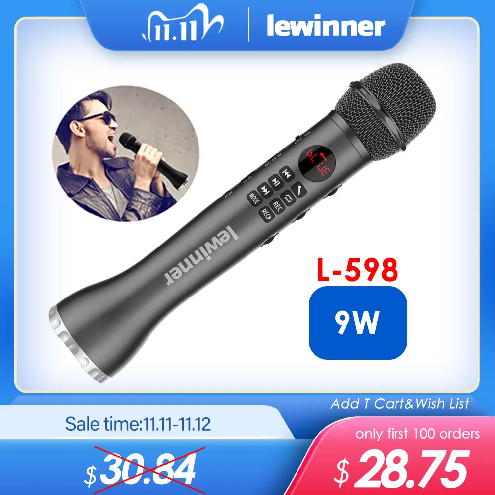 

Lewinner Professional Karaoke Microphone Wireless Speaker Portable Bluetooth microphone for phone iphone Handheld Dynamic mic