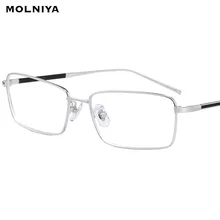 Чистый titanium ручной работы однотонные очки Рамка Для мужчин Бизнес от близорукости, по рецепту очки Для женщин в Корейском стиле оправы и очки