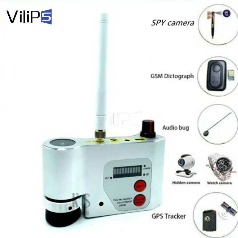 Vilips Laser Infrared Scanning Detector Anti-Spy RF Detector Infrared Laser GSM WiFi Signal Detection Camera Lens Focus Scanning