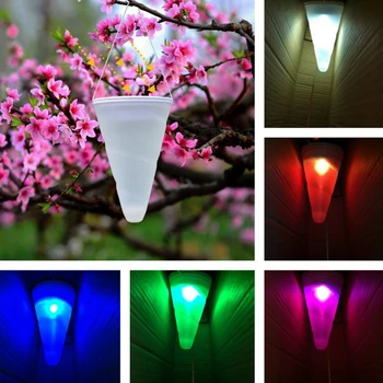 

3pcs Garden Solar Lamp Solar Outdoor Garden Hanging Tree Cornet Cone Lights Waterproof Colorful Landscape Lamp
