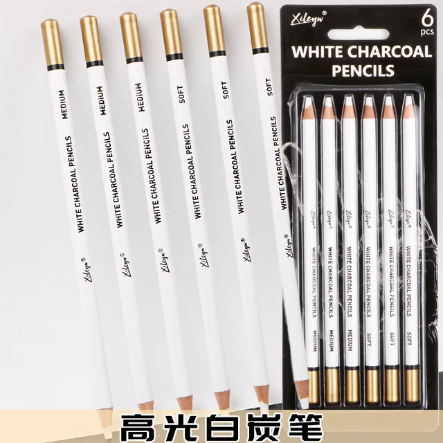 Dyvicl White Charcoal Pencils Drawing Set, 6 Pcs Sketch Highlight Pencil  Hard Charcoal White Pencils for Drawing, Sketching, Shading, Blending -  Yahoo Shopping