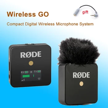 

Rode Wireless GO Wireless Microphone Compact Digital System 2.4GHz Built-in Condenser Microphone MIC For Studio Recording Video