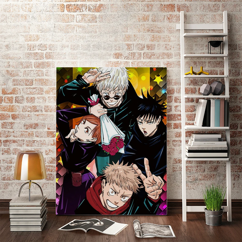 Pôster de parede Jujutsu Kaisen Gojo Satoru Fushiguro Megumi HD impresso  Decoração de rolagem para crianças, adolescentes, adultos e fãs de animes  40 x 60 cm GAYILA