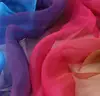 Women Foulard Gradient Solid Color Chiffon Georgette Scarf Bandana Elegant Long Shawl Hijab Summer Sun Protection 6