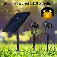 Водонепроницаемый IP65 Светодиодный светильник на солнечной энергии газон два Прожектора Открытый сад газон двор крыльцо фонари для садовых дорожек