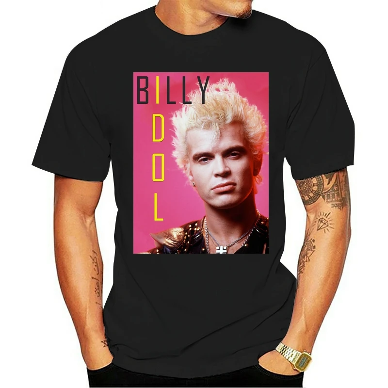 Мужские Billy Idol 80-х значок рок-звезды Классический Legend в винтажном стиле 100% хлопок