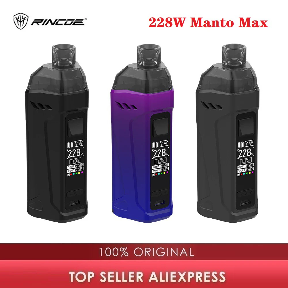 Оригинальный комплект электронной сигареты Rincoe Manto Max Triple System Pod Kit с максимальным