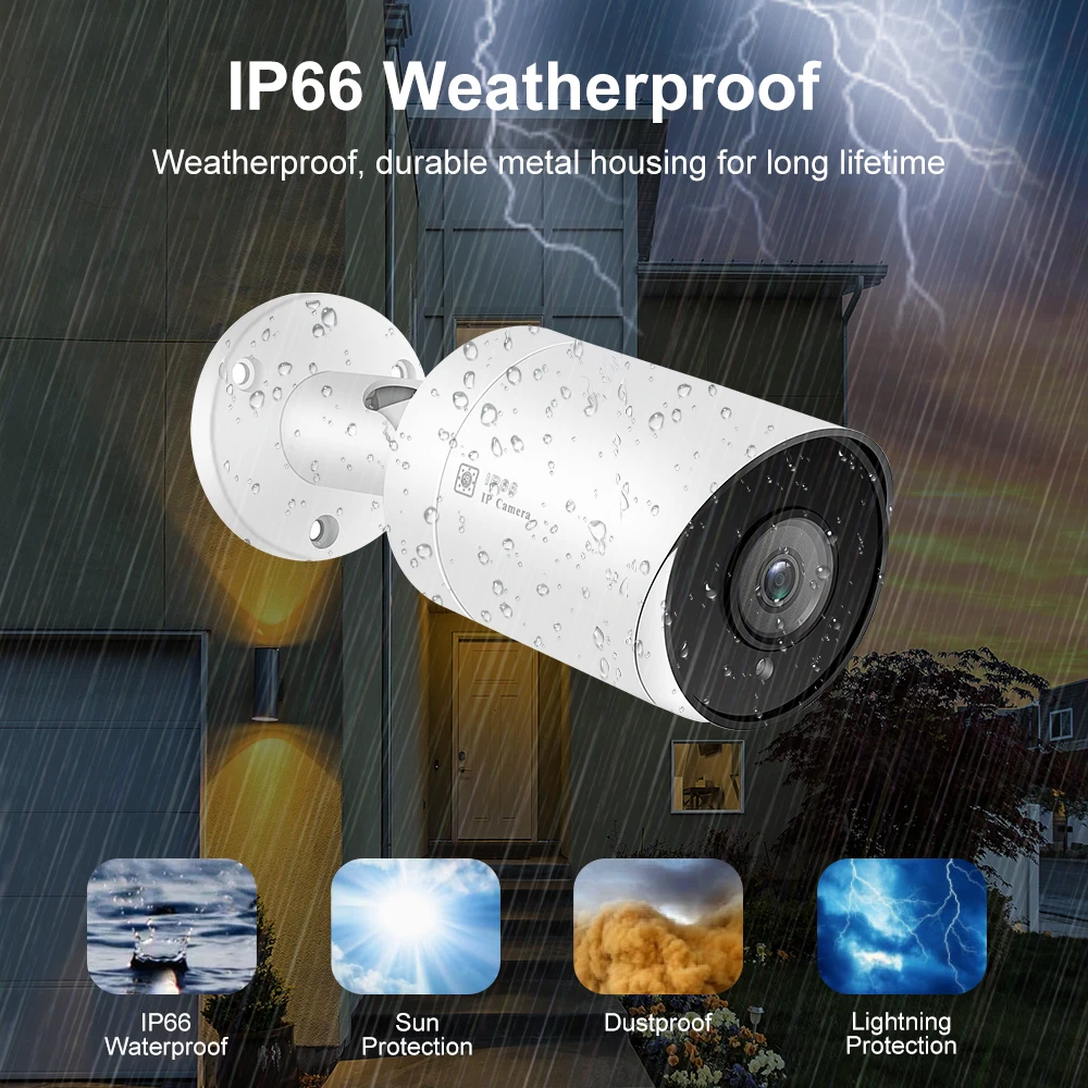 Hikvision совместимая ip камера Anpviz 5MP Bullet POE наружная/Внутренняя 30 м ИК безопасности с