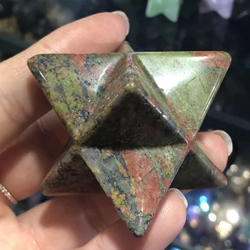 

Natural plum tourmaline carving merkaba star, meditation reiki cure, eliminate fatigue, relieve stress