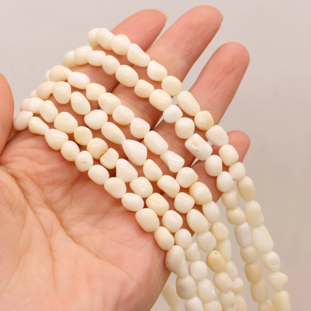 Natürliche Korallenperlen, unregelmäßig geformte milchige Koralle, lose exquisite Perlen für Schmuckherstellung, DIY-Armband, Halskette, Zubehör – Detail 4