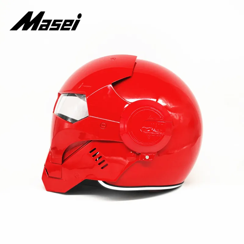 Masei шлем Железного человека moto rcycle шлем половина шлем с открытым лицом шлем-каска moto cross дополнительная наклейка для автомобиля casco moto red