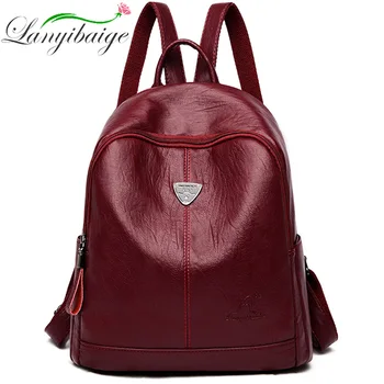 

Women Multifunction Backpack High Quality Leather Backpacks for Teenage Girls Female School Shoulder Bags Bagpack Mochila 2019