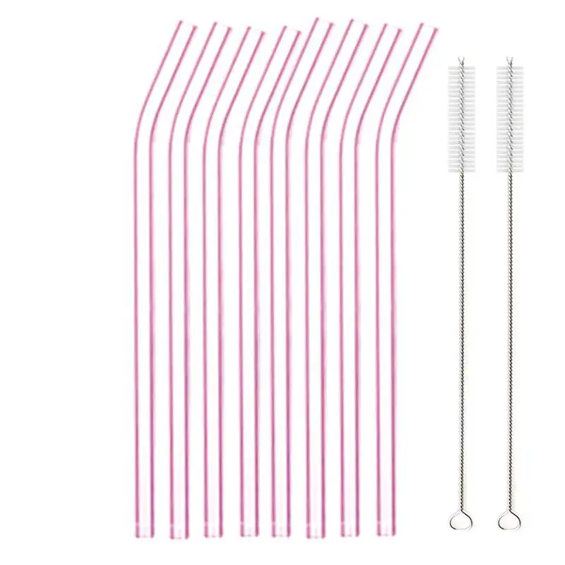 Eco-Friendly Multi-Color Glass Straws Set - Reusable and Healthy Drinking Straws