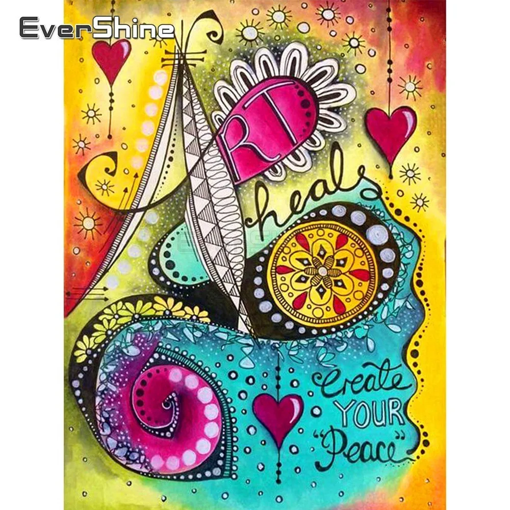 EverShine Diamond Mosaic Full Display Cartoon Scenery Painting Cross Stitch Embroidery Sale For Children's Gift | Дом и сад