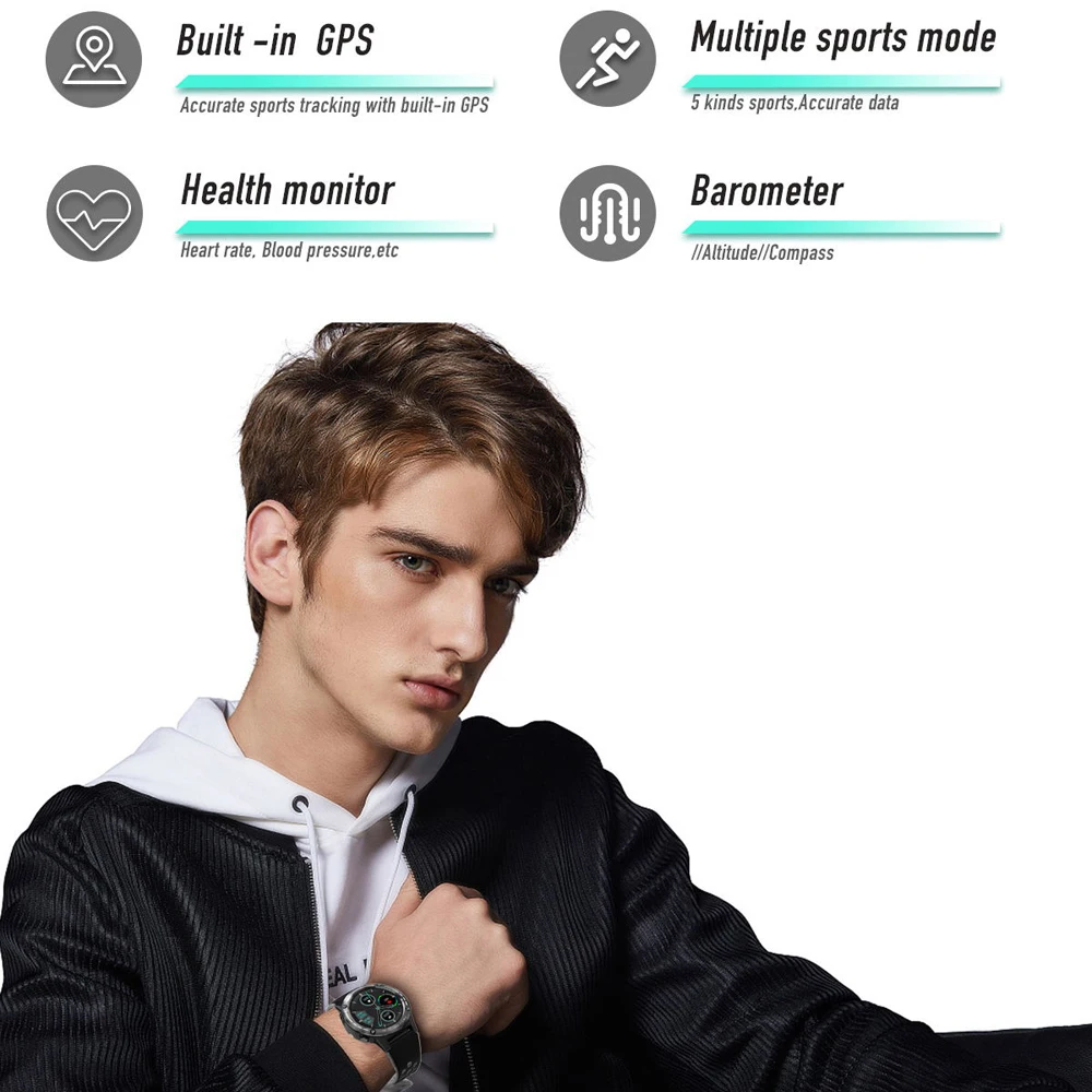 US $163.00 FIMAODZ GPS Smart Watch Men Compass Altitude Bluetooth Call FitnessTracker SmartWatch IP68 Waterproof Multiple Sports Mode Watch