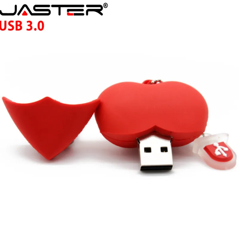 JASTER USB 3,0, красный usb флеш-накопитель в форме сердца, 4 ГБ/8 ГБ/16 ГБ/32 ГБ, красивая карта памяти, прекрасный подарок для девочки