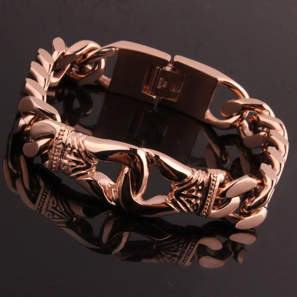 Хип прыгающее кресло-качалка мужской браслет из нержавеющей стали браслет цвета розовое золото& Браслеты наручная цепочка дружбы ювелирные изделия подарки