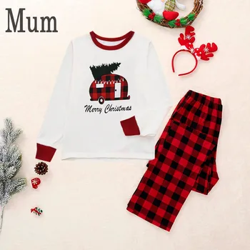 

Christmas Family Pajamas Set Parent-child Warm Printed Home Wea Two-piece Sleepwear New Baby Kid Dad Mom Matching Family Outfits