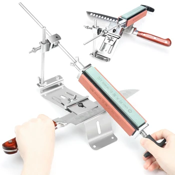 

2019 New Iron Steel Kitchen Sharpener Professional Kitchen Knife Sharpener Sharpening Tools Fix-angle With 4 Stones Whetstone