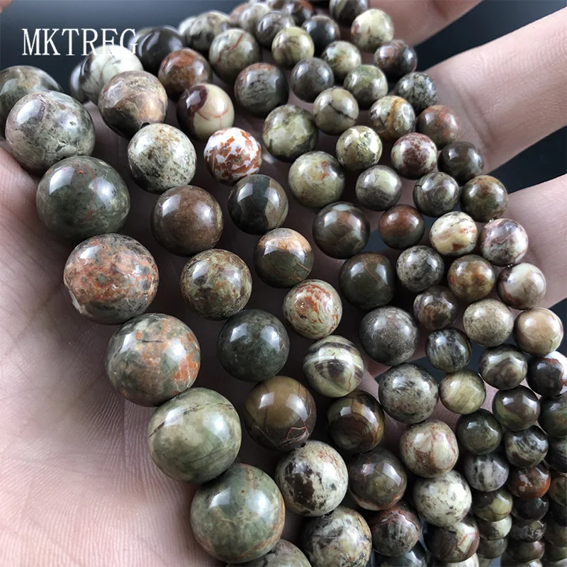 MKTREG Природный морской камень круглые свободные бусины для самостоятельного
