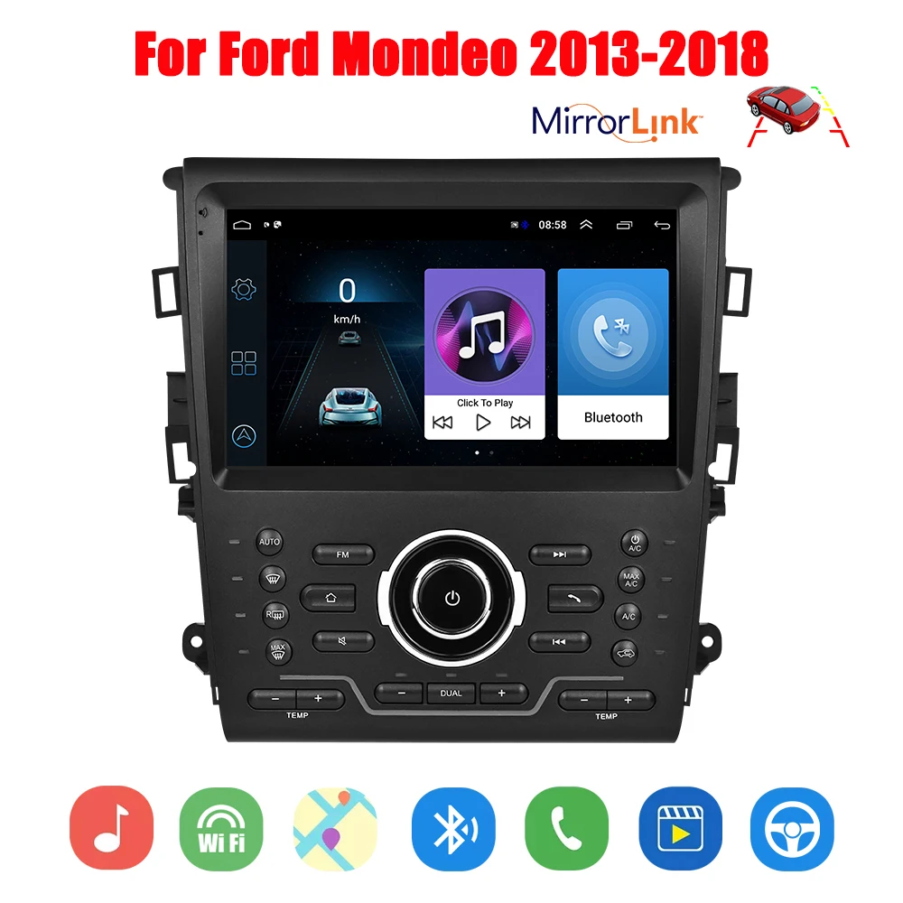 Автомагнитола 2 Din 7 дюймов FM/RDS GPS Wi Fi MP5 мультимедийный плеер с Android 9 1 для Ford Mondeo Fusion 2013 2018|Мультимедиаплеер