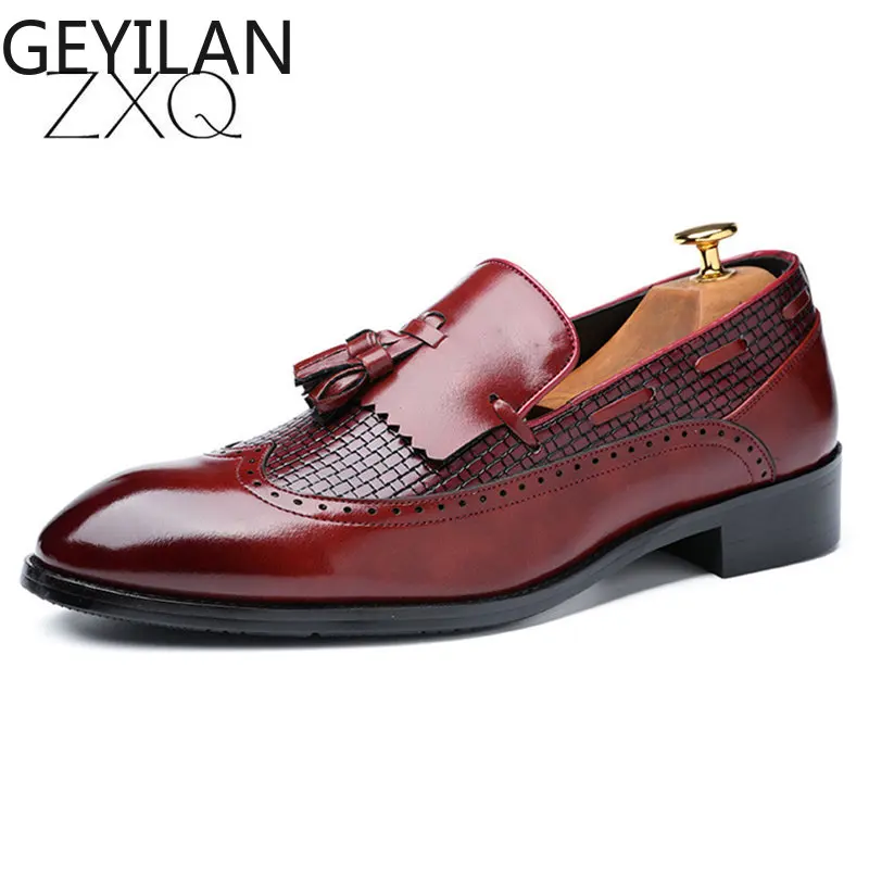 

2019 Brand Design Handmade Slip-On Mens Loafers Casual Driving Moccasins Business Men Shoes PU Leather Men Dress Shoes
