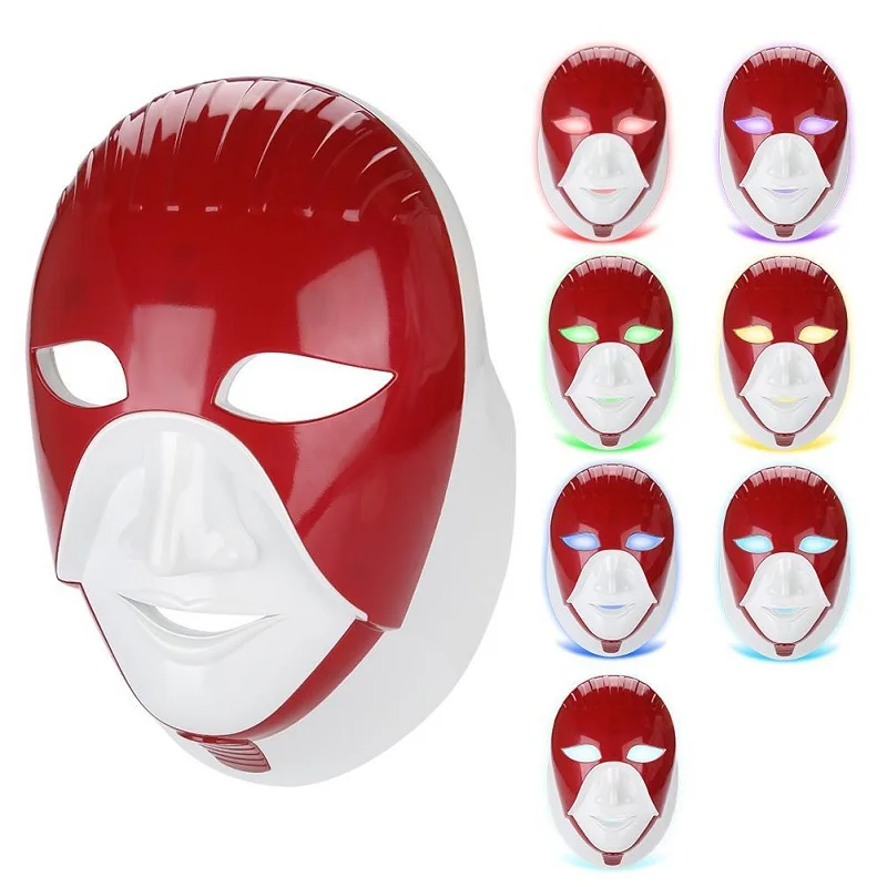  LED Photon Therapy with 7-color Light Neck Skin Care MaskRechargeable Skin Rejuvenation Multi-funct - 4000318008543