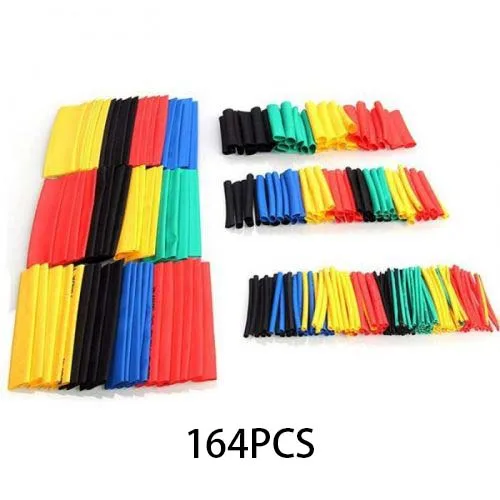 164PCS 70/127/140/164/328/400/530/580/560 Pcs Полиолефиновая термоусадочная Ассорти насосно-компрессорных труб Кабельные муфты Обёрточная бумага жгут проводов - Цвет: 164PCS