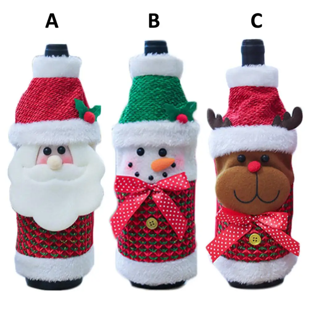 Рождественское украшение для бутылки Снеговик свитер Санты праздник шампанское