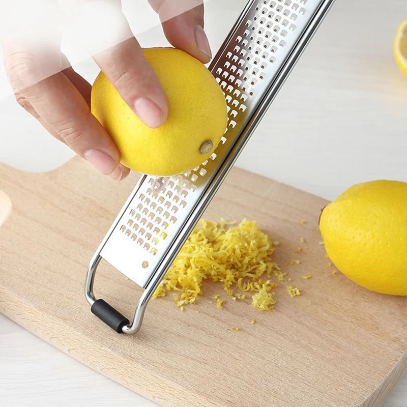 2Pcs Cheese Grater Stainless Steel Fruits Grater with Non-Slip Handle and Dust Cover for Lemon Potato Ginger
