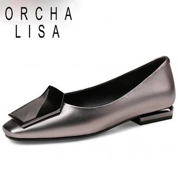 

ORCHA LISA 2020 Fashion Women Genuine Leather Shoes Square Toe Thin High Heels Luxury Shoes Wedding Party Pumps Big Size B1907