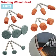 

15pcs Grinding Head 6mm Shank Abrasive Mounted Grinding Wheel Grinder Polishing Rotary Power Tools Dremel Woodworking Tool