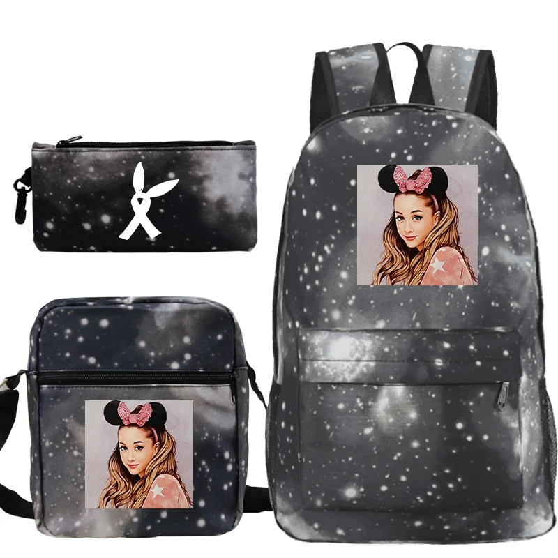 15 Mochila Ариана Гранде 3 шт./компл. рюкзак школьные сумки для мальчиков и девочек Путешествия Рюкзак Для Ноутбука Для женщин рюкзаки+ плечо сумки через плечо+ сумка для ручек - Цвет: 15