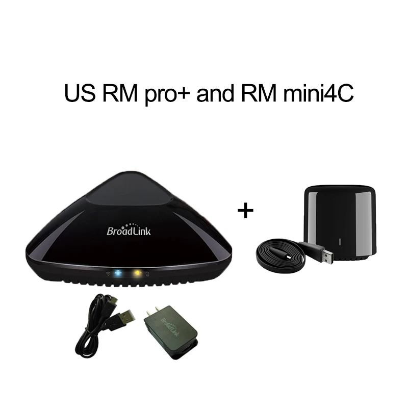 US rm3 and rm mini3 Broadlink RM Pro+ RM33/RM4C Мини WiFi+ IR+ RF Универсальный Интеллектуальный пульт дистанционного управления Лер Голосовое управление работает с Alexa Google Home - Bundle: US rm3 and rm mini3