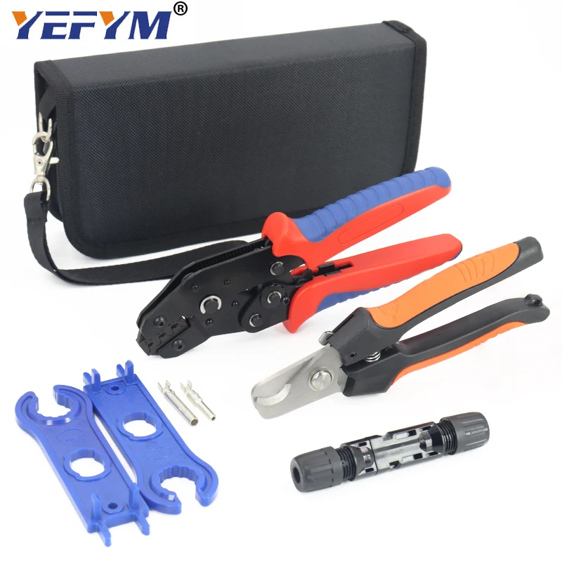 

YEFYM Photovoltaic Tool Set SN-2546B Crimping Tool Kits Solar Tool Set with Crimper Stripper Cutter for 2.5-6.0mm2 Connectors