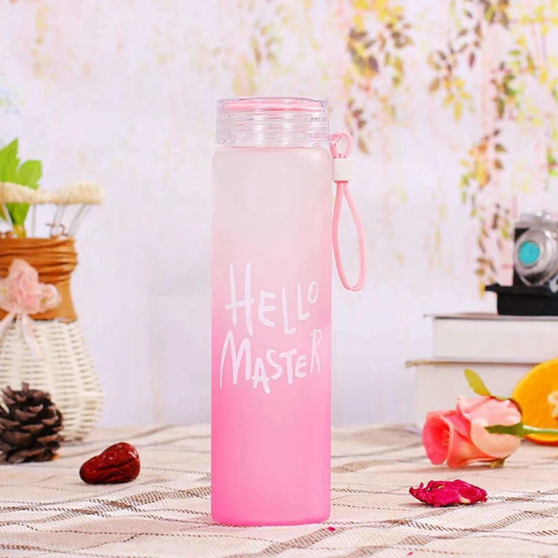 High-quality Durable Fashion Casual Creative Glass Water Bottle Sports Portable Outdoor Students Leak-proof Drinkwear