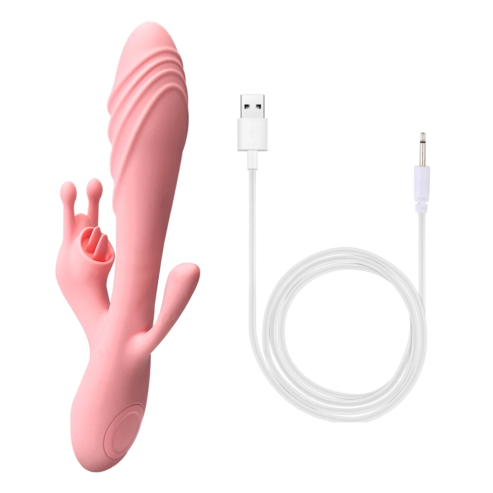 Frequency Heating Vibrator Tongue Licking Dildo G-spot Massager_voghion.com