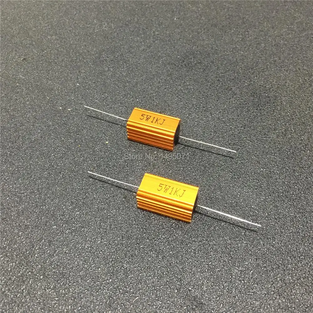 2 шт./лот RX24 5 Вт 0.1R до 10K Ом алюминиевый корпус Чехол мощный проволочный резистор