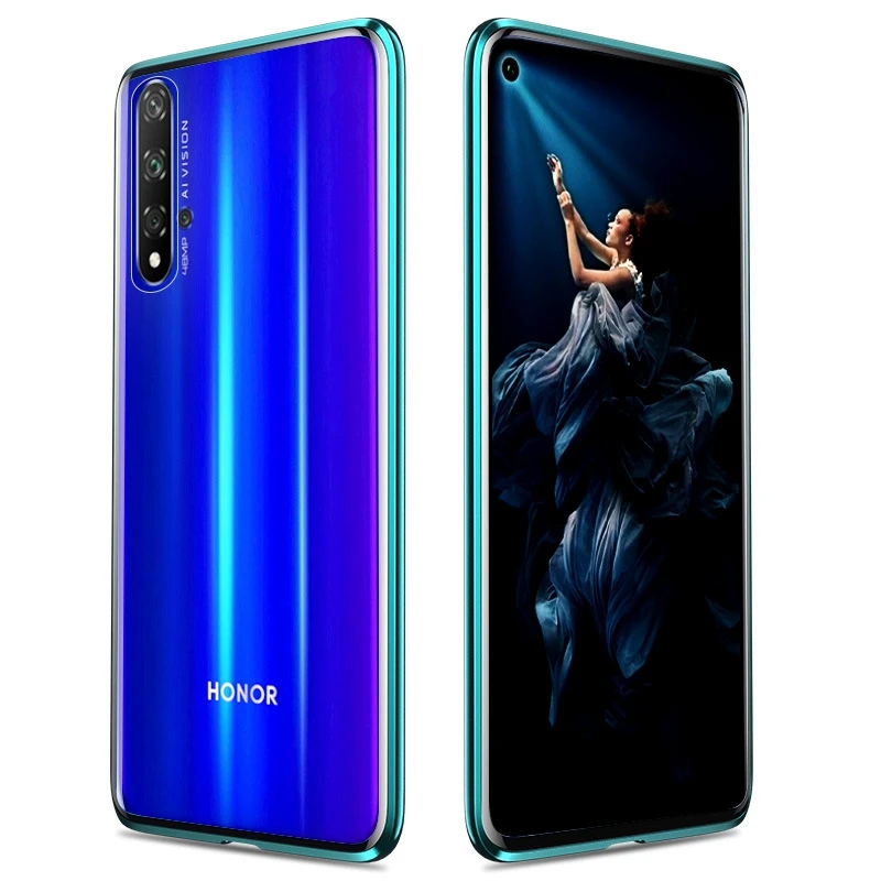Металлический магнитный чехол для huawei Honor 20 Pro 10 Lite 8X 9X 10i, чехол из закаленного стекла, чехол для телефона huawei P Smart Plus