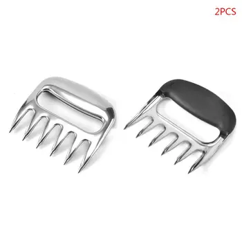 

2 Pcs/Set Stainless Steel Bear Claw Barbecue Fork Food Dividing Machine Meat Tearing Cutting Tool
