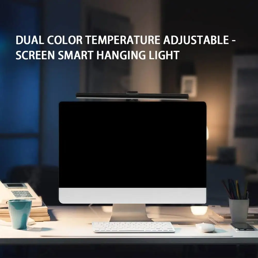  Screenbar E-Lámpara de lectura USB Lámpara para monitor ojos luz brillo ajustable y temperatura de 