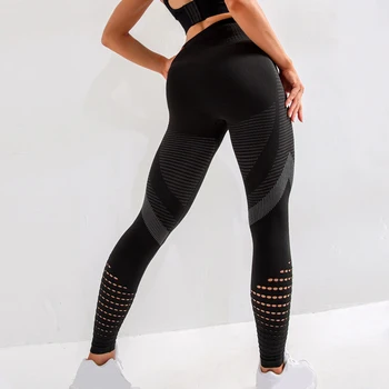 

High Waist Fitness Gym Leggings Women Seamless Energy Tights Workout Running Activewear Yoga Pants Hollow Sport Trainning Wear