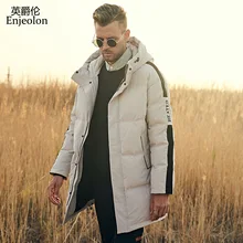 Enjeolon, зимняя куртка, Мужская, брендовая, модная, повседневная, толстая, теплая, мужская, s, пальто, длинные парки, с капюшоном, верхняя одежда, мужская одежда размера плюс, YR934