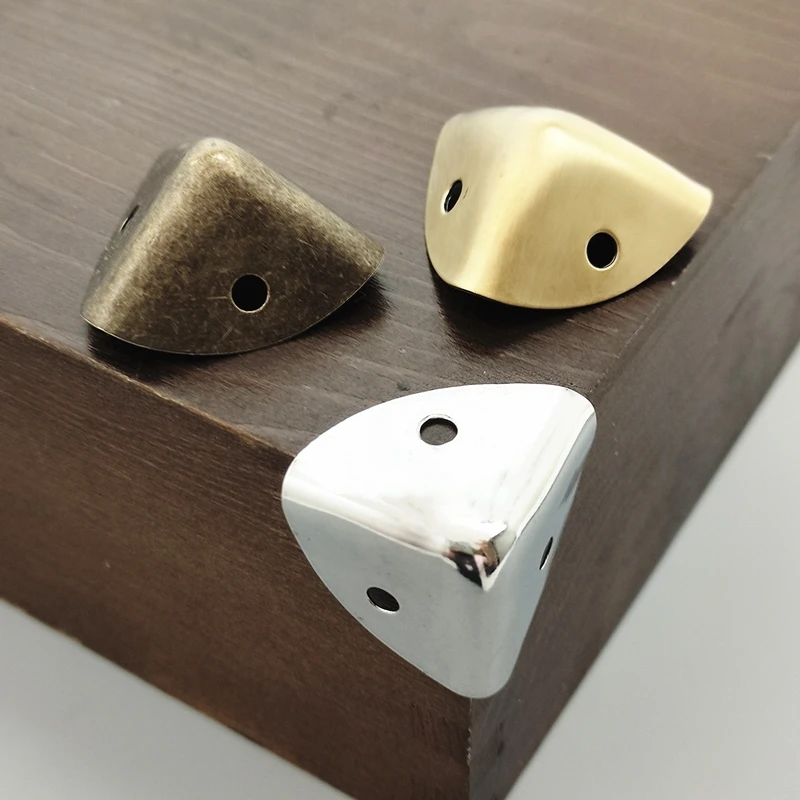 Furniture Corner Protector Box Corner Protector 4pcs/12pcs Decorative Jewelry Chest Wine Gift Wooden Case Antique Brass Golden Silver Screws/Nail