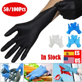 

100PCS 4Color Disposable Gloves nitrile Dishwashing/Kitchen/Medical /Work/Rubber/Garden Gloves Universal For Left and Right Hand