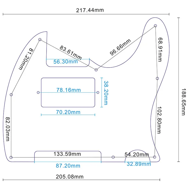 Pleroo индивидуальная гитара Запчасти для 8 винты для отверстий US Tele Guitar Pickguard с PAF хамбакером