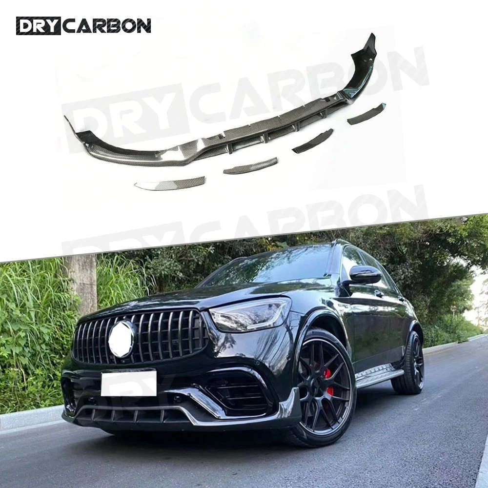 

Carbon Fiber Front Bumper Lip Chin Spoiler Shovel for Benz GLC Class Coupe W253 GLC63 Original Bumper 2016-2019 FRP Car Styling